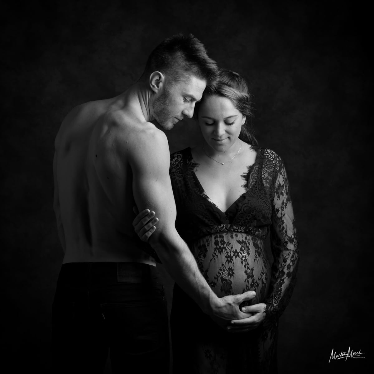 Couple photographe grossesse Grenoble Studio Martin Morel